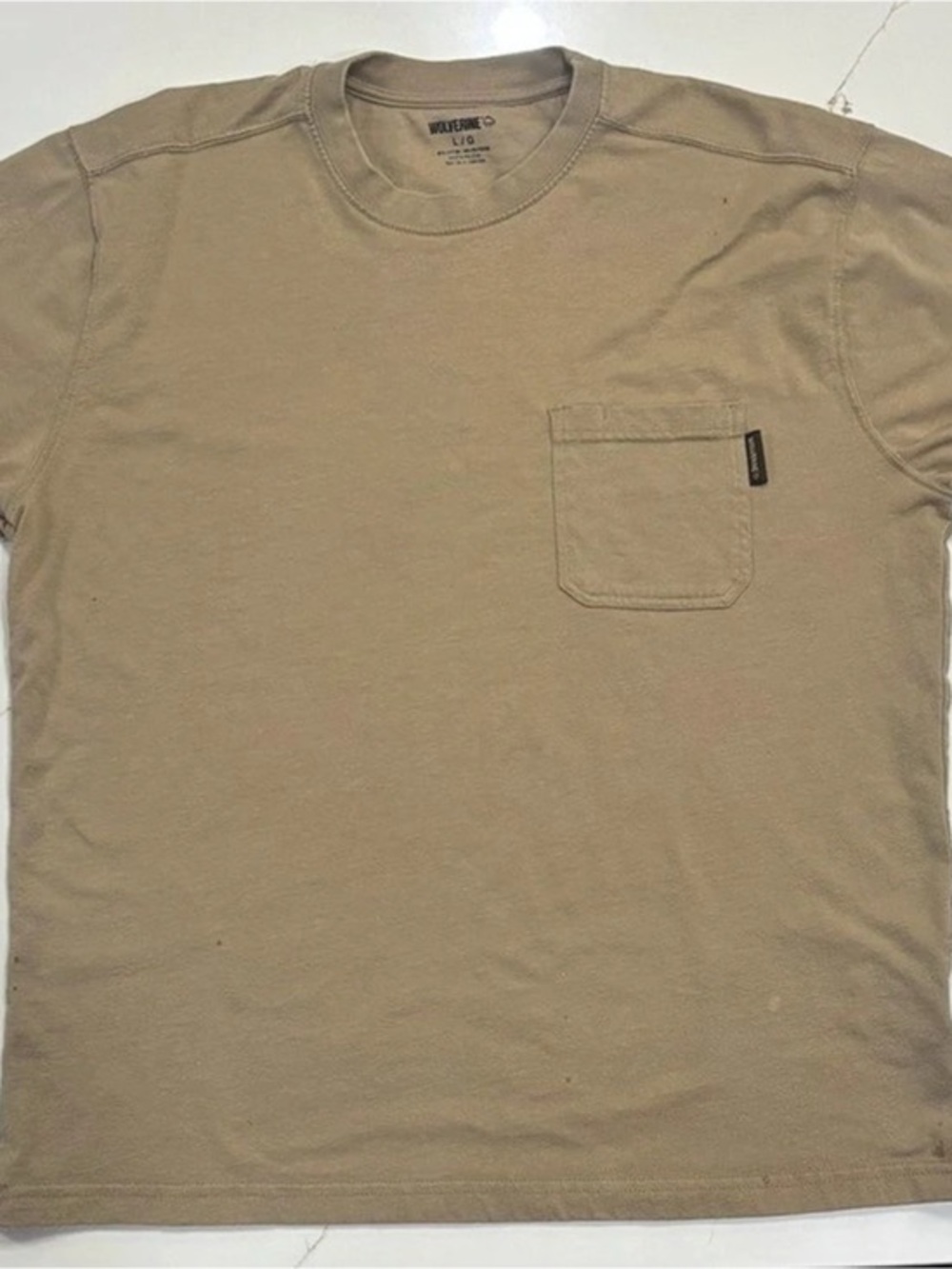 Wolverine Pocket Short Sleeve Tee in Brown Size Large